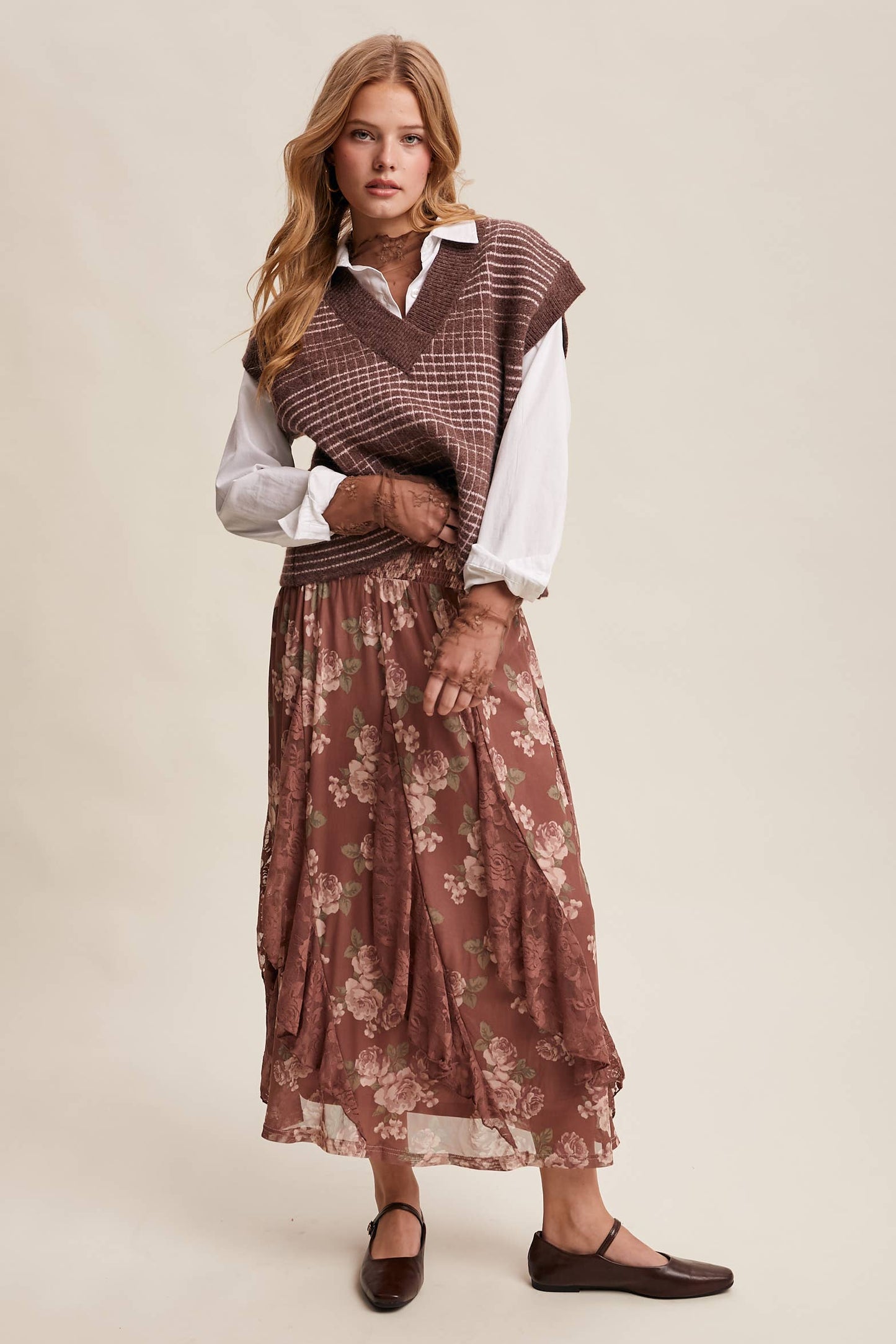 Plaid Knit Sweater Vest
