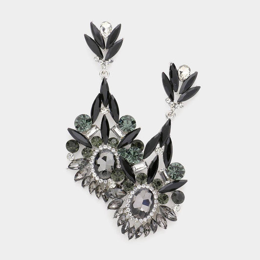 Crystal Rhinestone Statement Evening Earrings