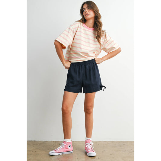 Striped Boxy Cropped T-Shirt