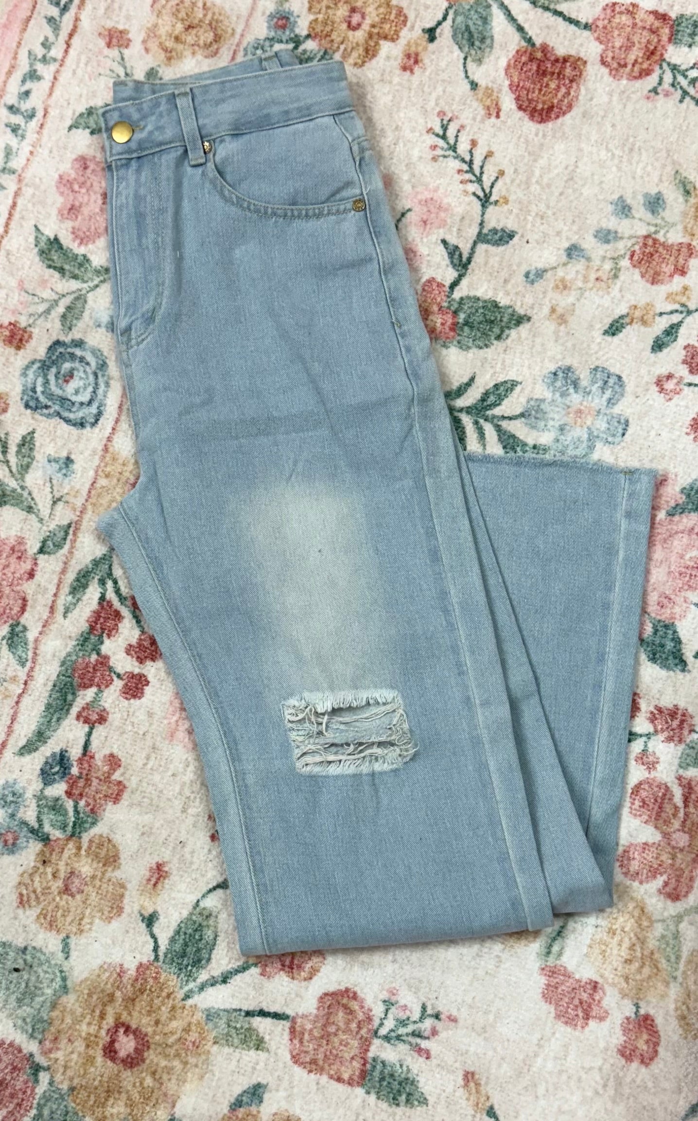 Light Wash Holey Jeans