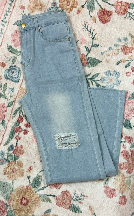 Light Wash Holey Jeans