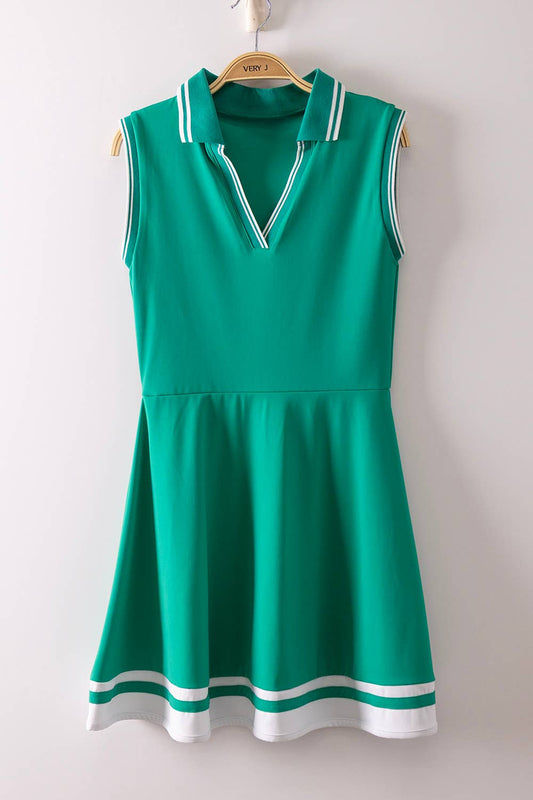 Collared Sleeveless Activewear Tennis Dress