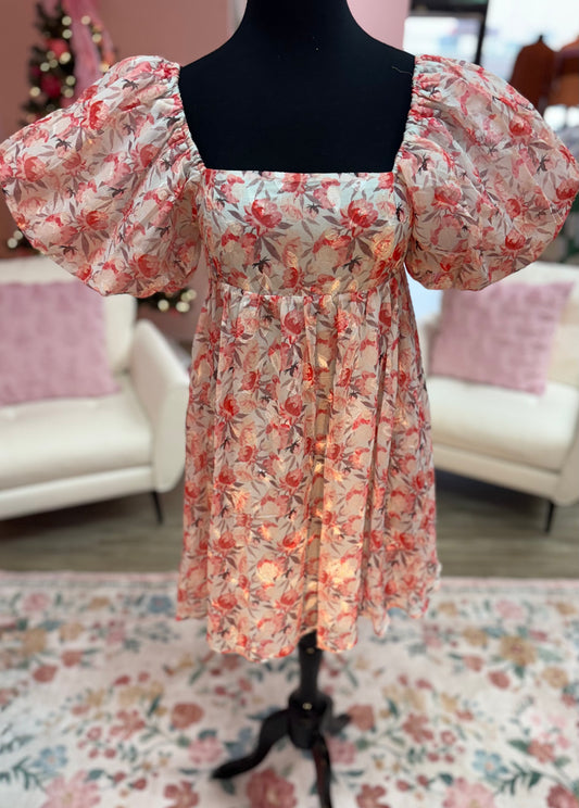 Floral Puff Sleeve Dress