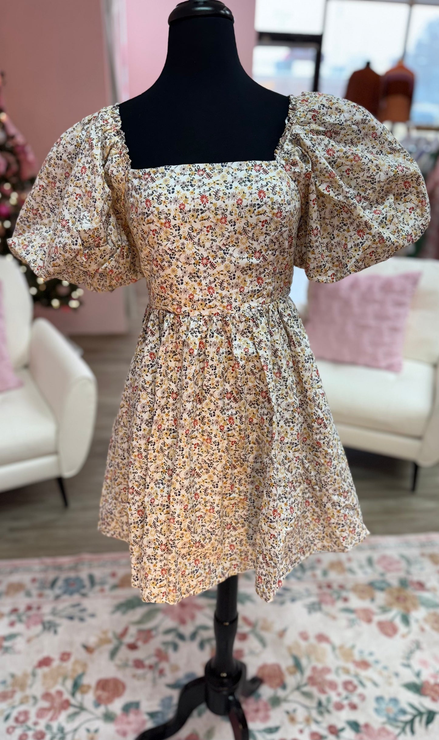 Floral Puff Sleeve Dress