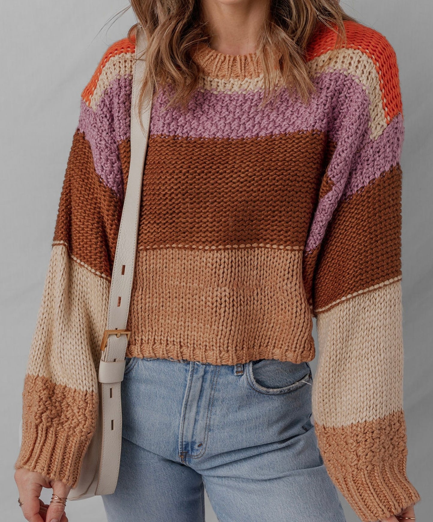 Cropped Colorblock Sweater