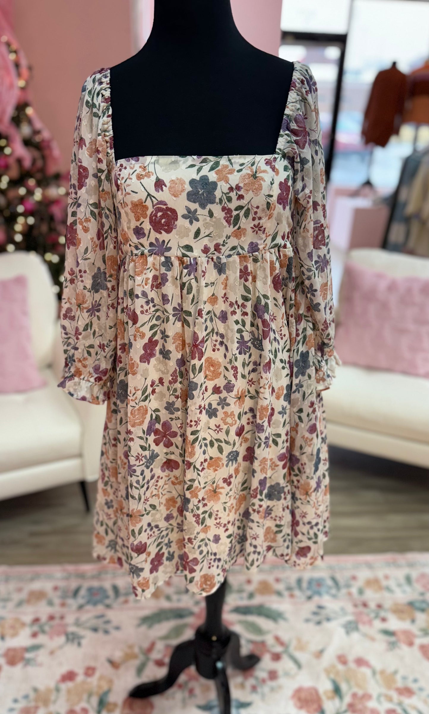 Floral Puff Sleeve Dress