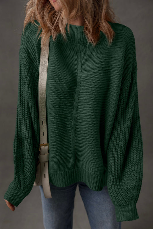 Front Seam Solid Sweater