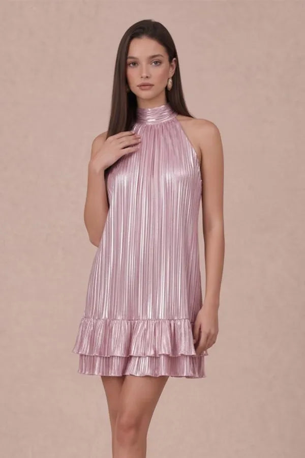 Foiled Metallic Party Girl Dress