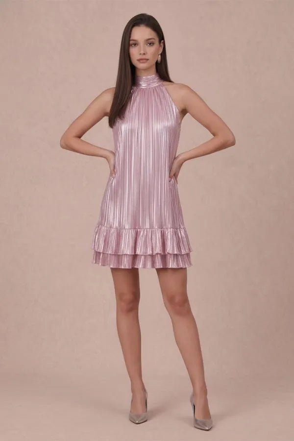 Foiled Metallic Party Girl Dress