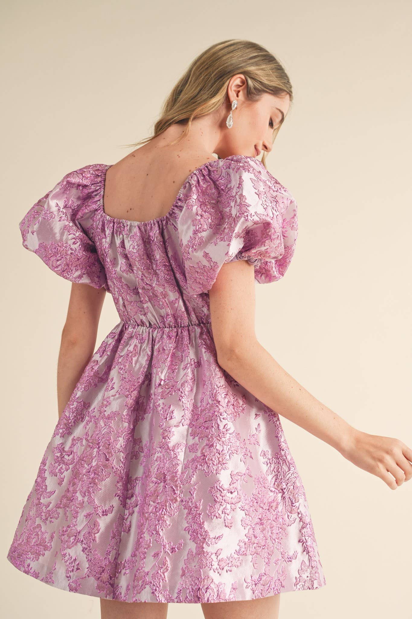 Bubble Sleeve Corset Mini Dress