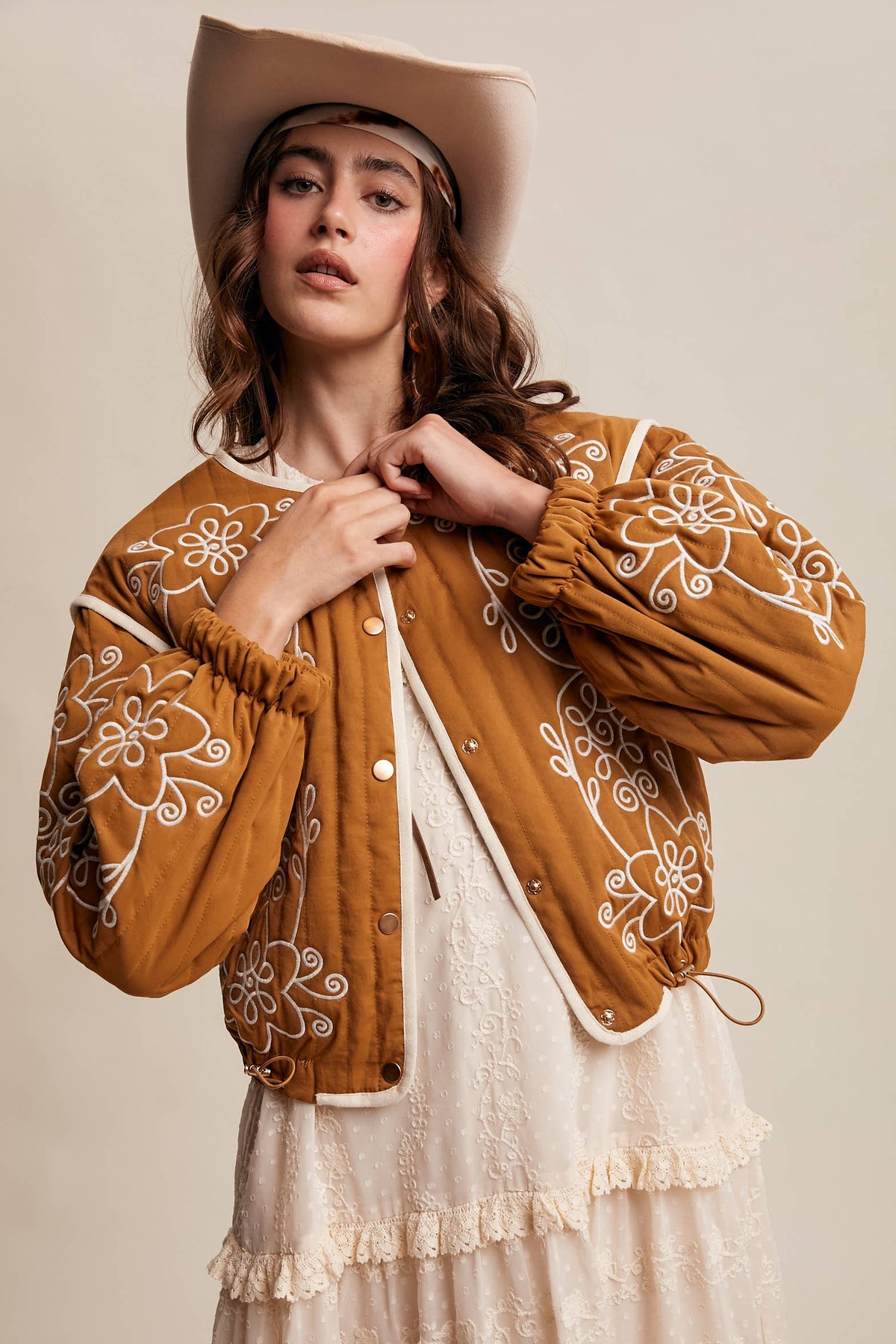 Embroidered Quilted Western Jacket