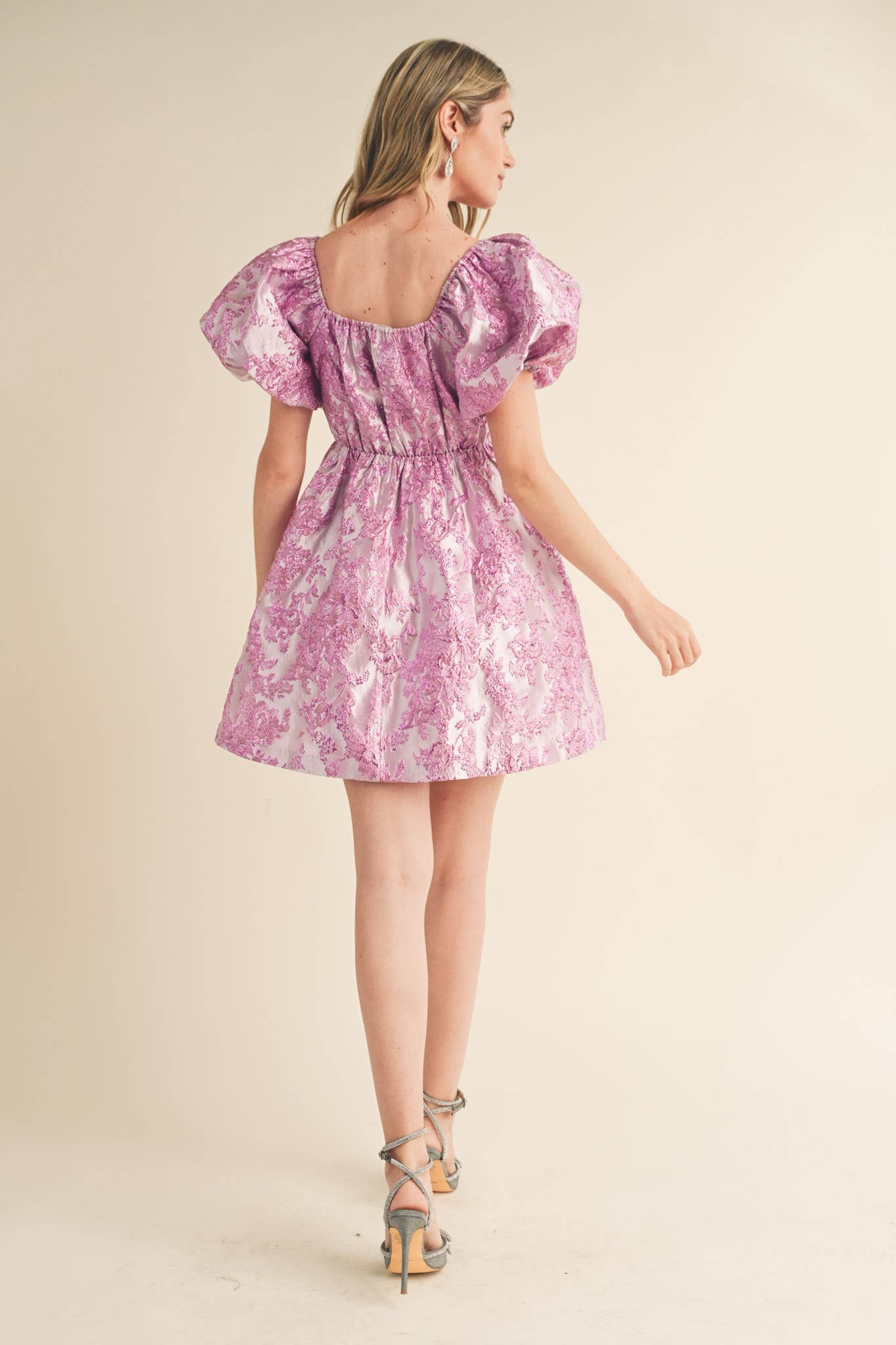 Bubble Sleeve Corset Mini Dress