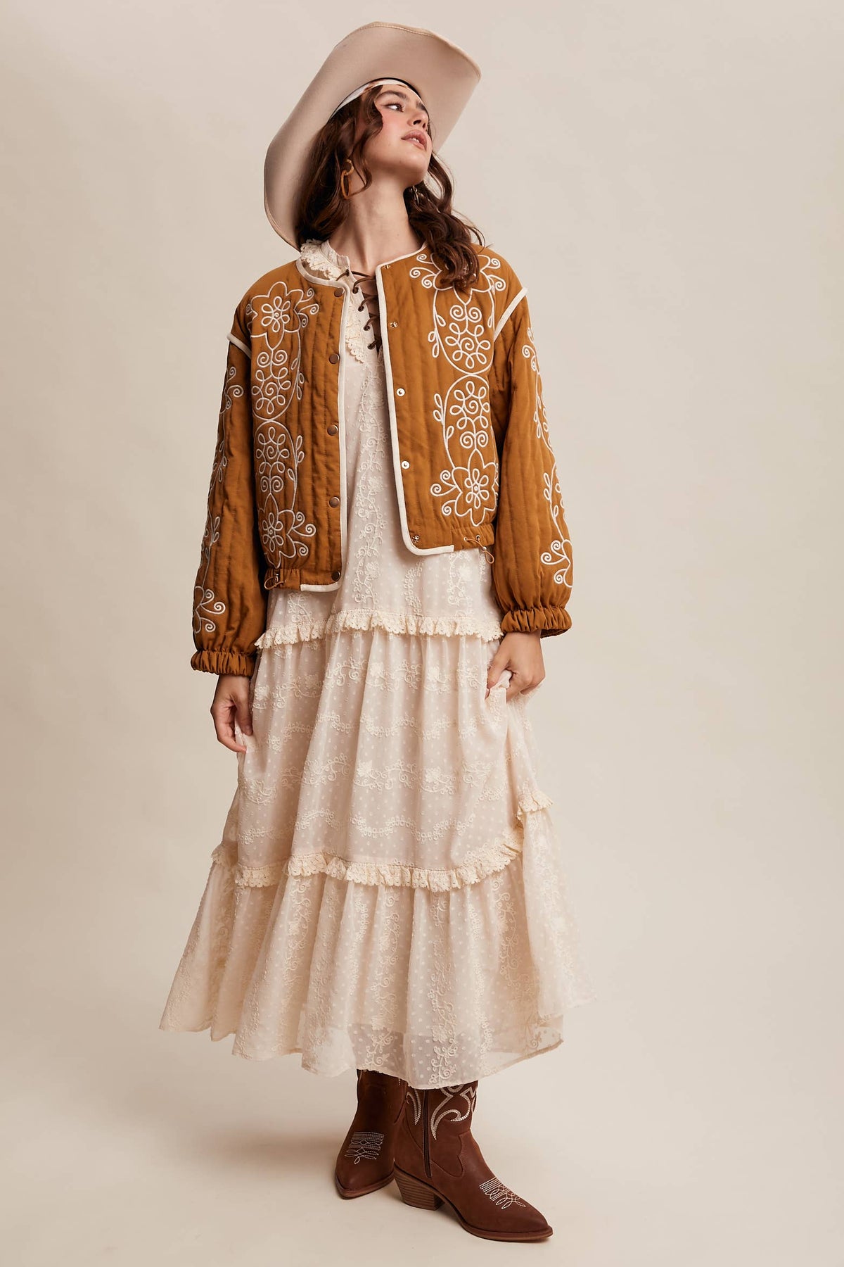 Embroidered Quilted Western Jacket